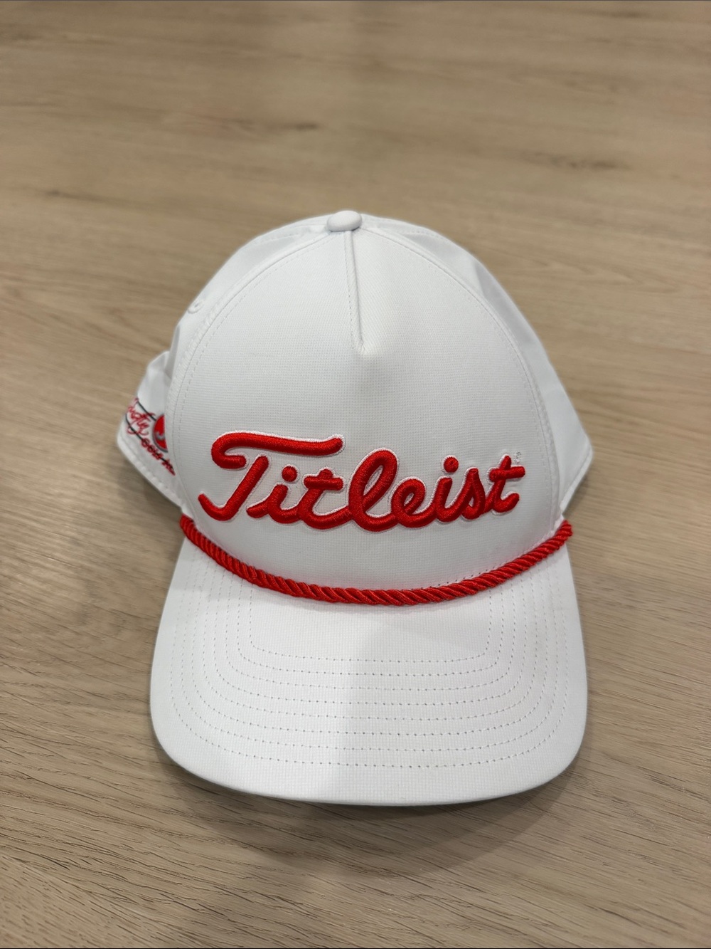 Titleist White Cap with Red Logo and Trim